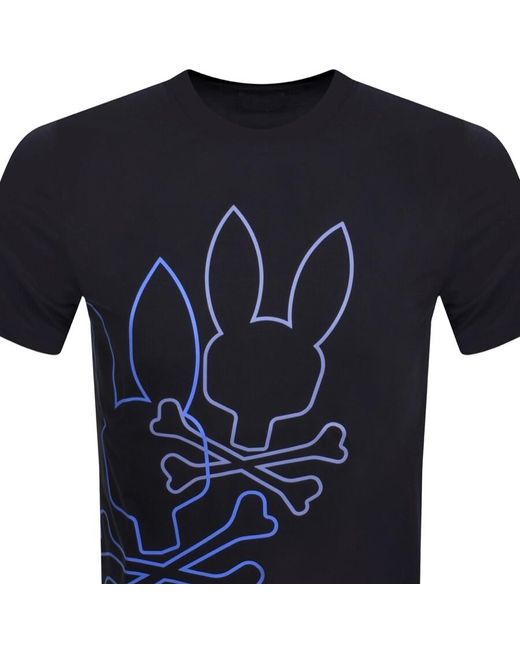 Psycho Bunny Blue San Diego Logo T Shirt for men