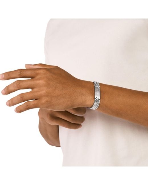 Armani Metallic Emporio Stainless Steel Id Bracelet for men