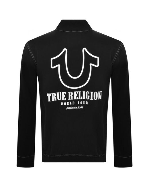True Religion Black Big T Full Zip Sweatshirt for men