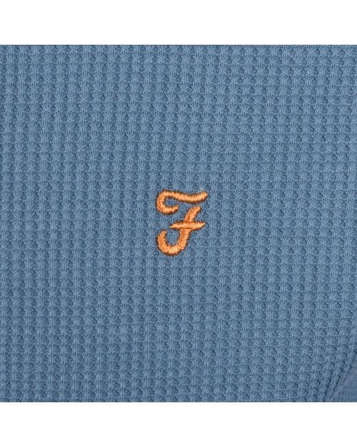 Farah Blue Farah Forster Short Sleeved Polo T Shirt for men