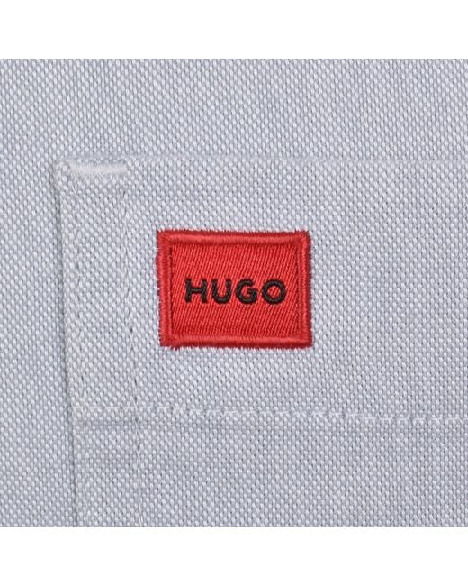 HUGO Blue Long Sleeved Evito Shirt Pale for men