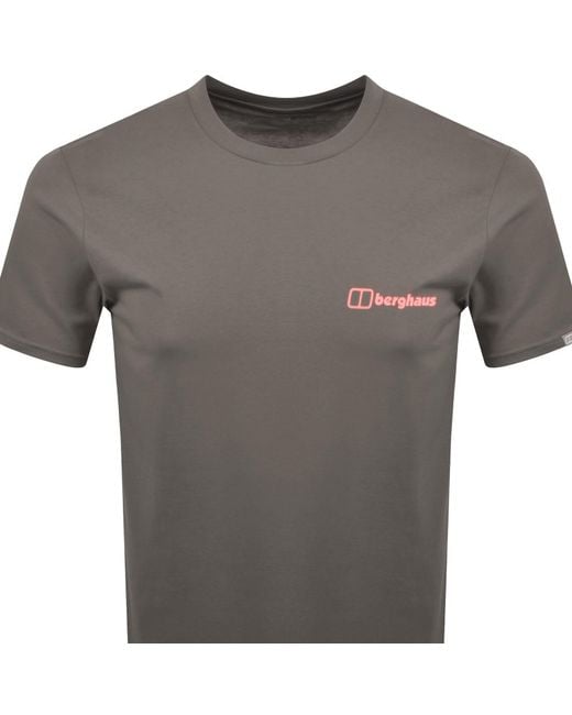 Berghaus Gray Matrix Logo T Shirt Dark for men