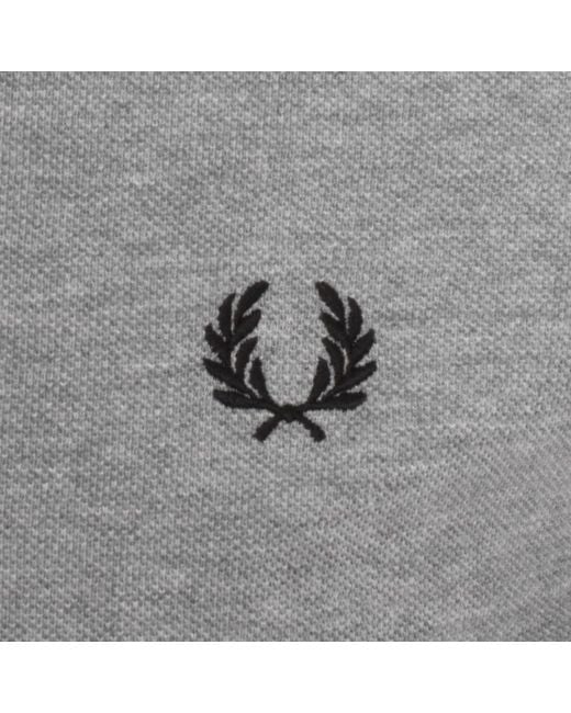 Fred Perry Gray Plain Polo T Shirt for men