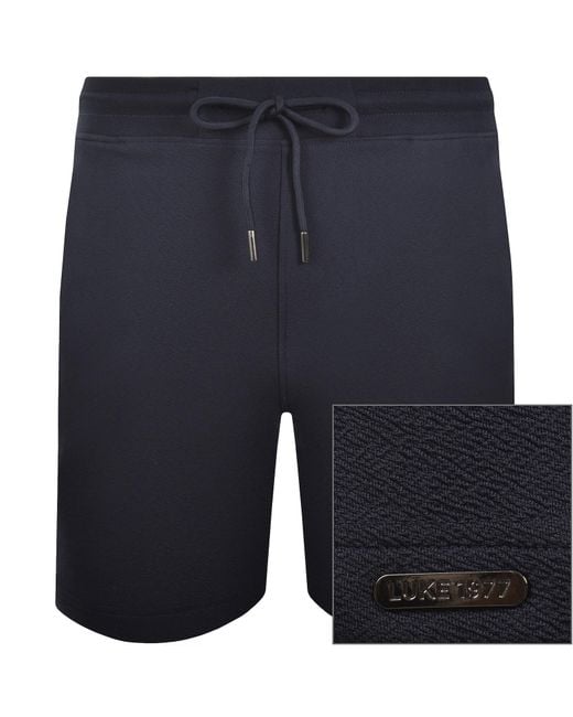 Luke 1977 Blue Paraga Crinkle Shorts Dark for men