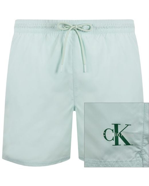 Calvin Klein Green Swim Shorts Mint for men