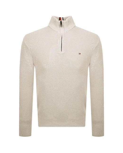 half zip cream jumper