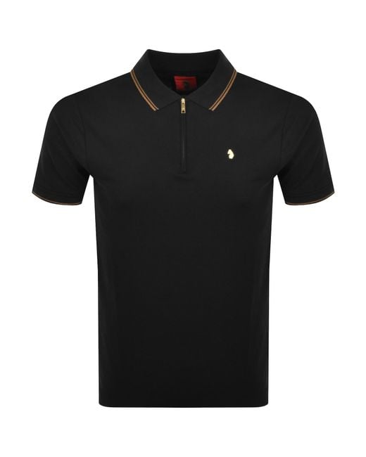 Luke 1977 Black Texas Tipped Polo T Shirt for men