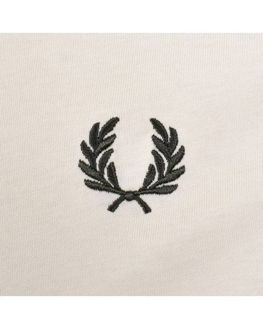 Fred Perry Natural Twin Tipped T Shirt Ecru for men
