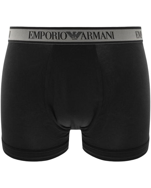 Armani Black Emporio Underwear 3 Pack Trunks for men