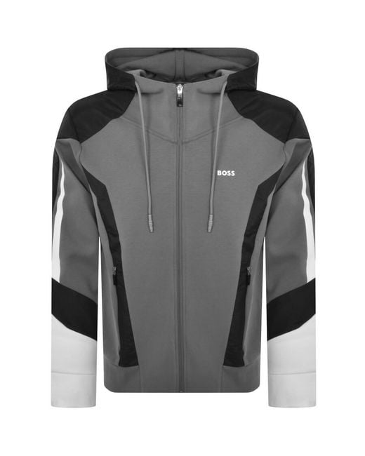 Boss Gray Boss Saggon Full Zip Hoodie for men
