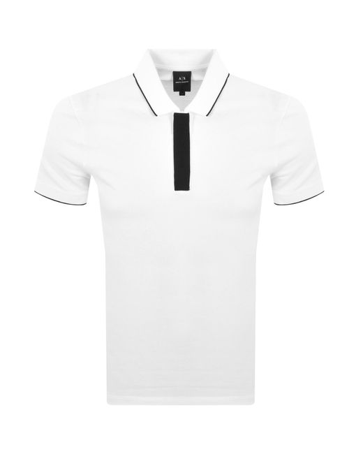 ARMANI EXCHANGE White Short Sleeved Polo for men