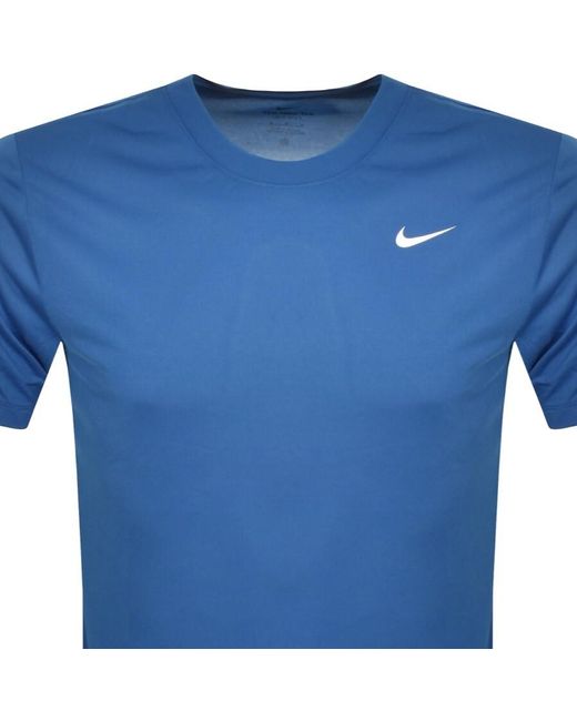 Nike Blue Training Dri Fit Logo T Shirt for men