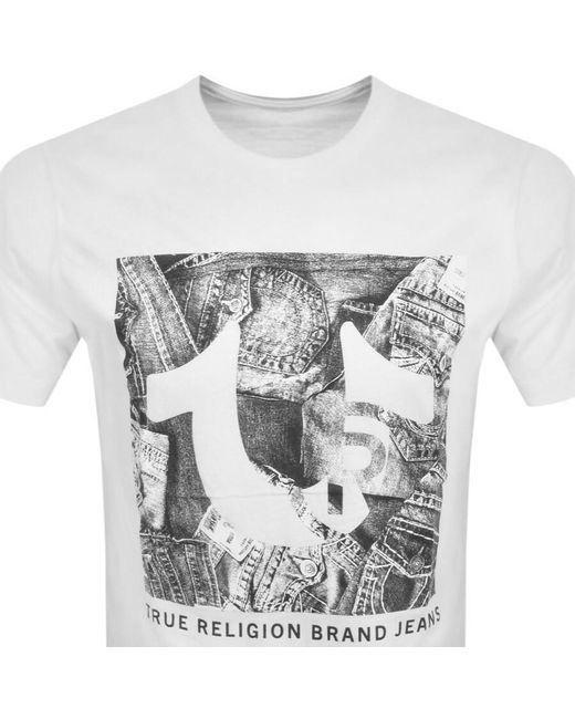 True Religion Gray Jeans Registered T Shirt for men