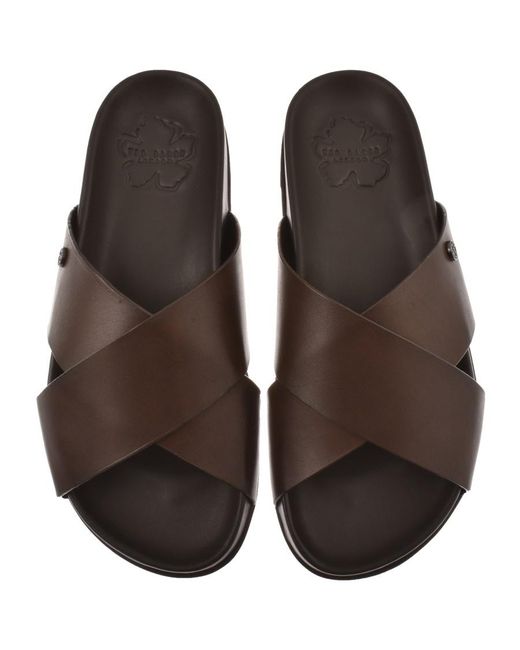 ted baker leather flip flops