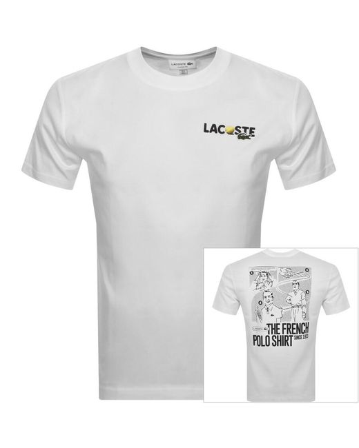 Lacoste White Back Print T Shirt for men