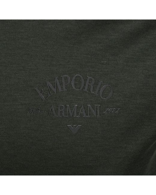 Armani Green Emporio Crew Neck Logo T Shirt for men