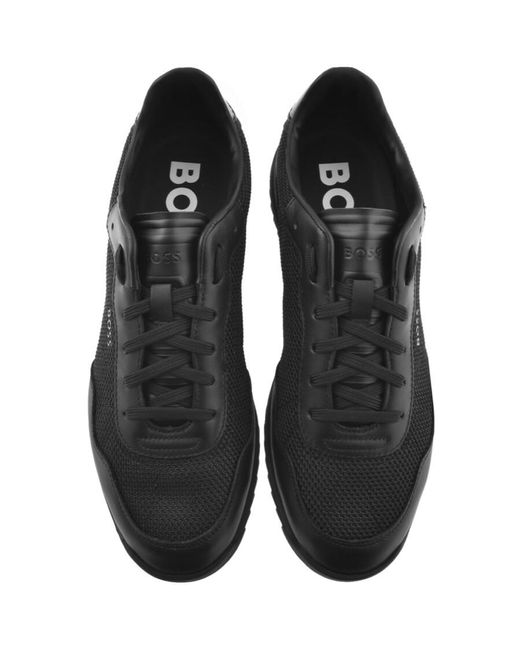 BOSS BUSINESS Black Boss Zayn Low Profile Trainers for men