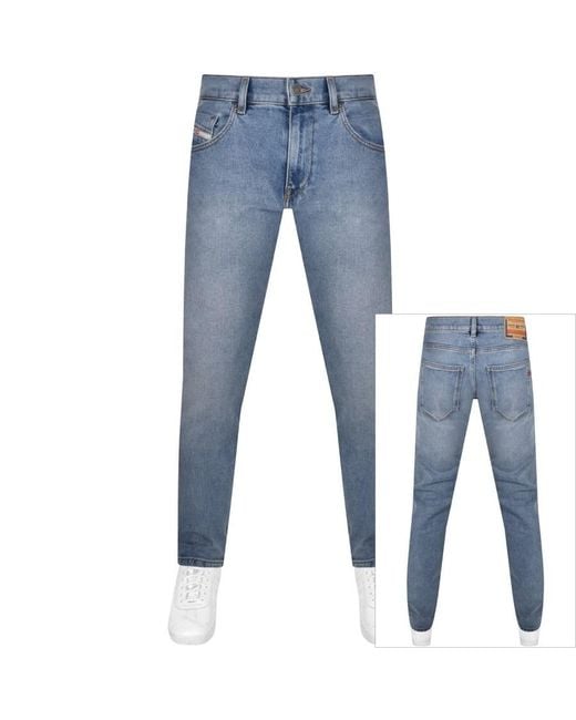 DIESEL Blue D Strukt Slim Fit Mid Wash Jeans for men