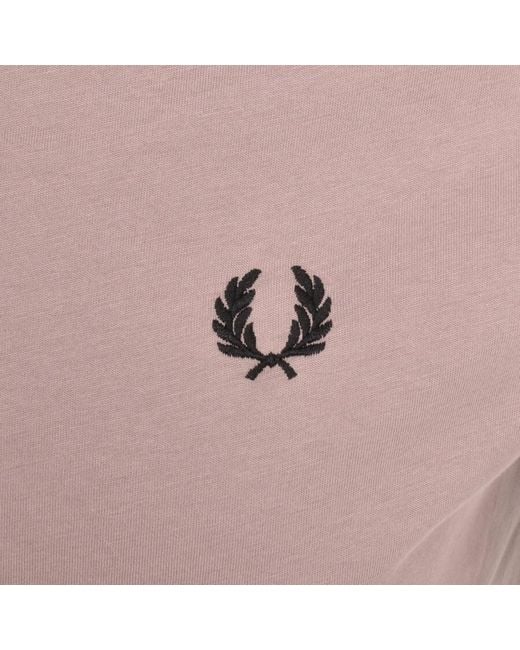 Fred Perry Pink Twin Tipped T Shirt for men