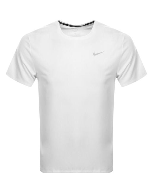 Nike White Training Dri Fit Miler T Shirt for men