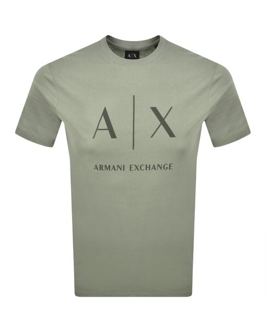 ARMANI EXCHANGE Green Slim Fit Crew Neck T Shirt for men