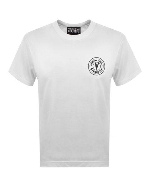 Versace Jeans White Couture Logo T Shirt for men
