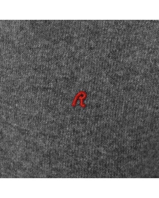 Replay Gray Crew Neck Knit Jumper for men