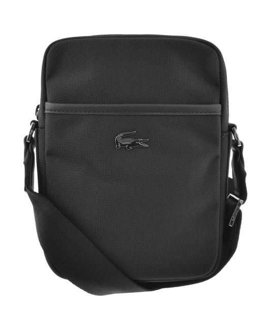 Lacoste Black Vertical Camera Bag for men