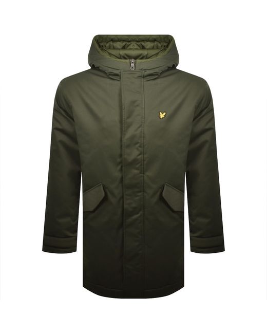 Lyle & Scott Green Padded Fishtail Parka for men