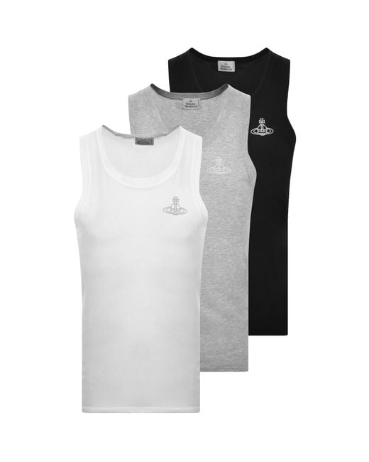 Vivienne Westwood White Three Pack Vest T Shirts for men