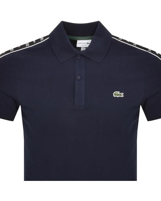 Lacoste Blue Taped Logo Polo T Shirt for men