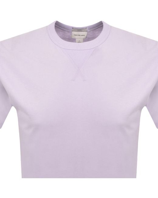 Calvin Klein Purple Jeans Badge T Shirt for men