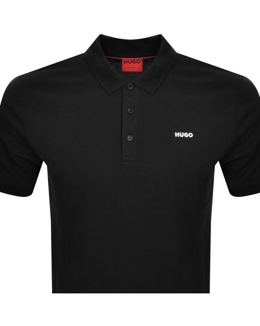HUGO Black Donos222 Polo T Shirt for men