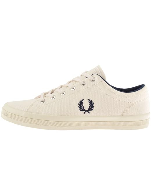 Fred Perry Natural Baseline Canvas Trainers Off for men