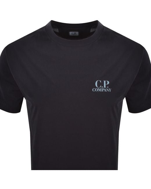 C P Company Blue Cp Company Logo T Shirt for men