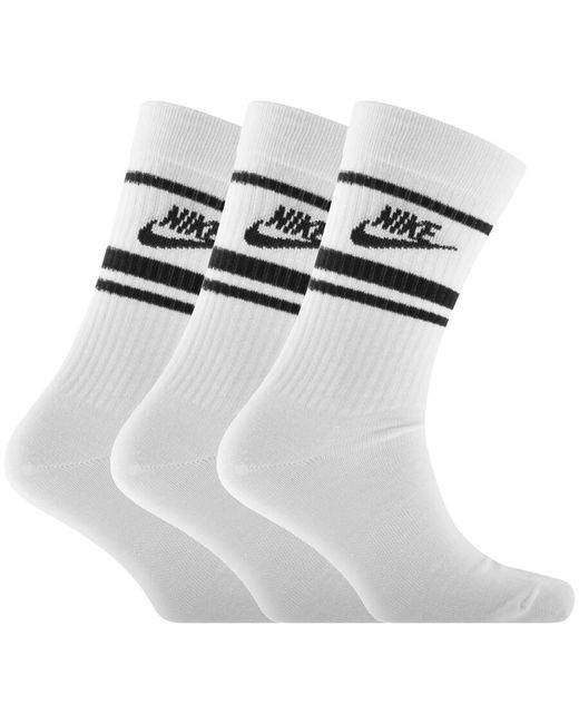 Nike White Three Pack Dri Fit Essential Socks for men