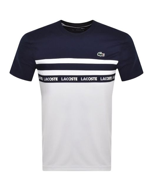 Lacoste Blue Crew Neck Panel T Shirt for men