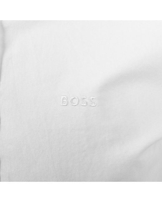 BOSS BUSINESS White Boss Short Sleeve Liam Shirt for men