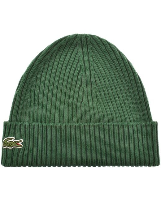 Lacoste Green Knitted Beanie for men