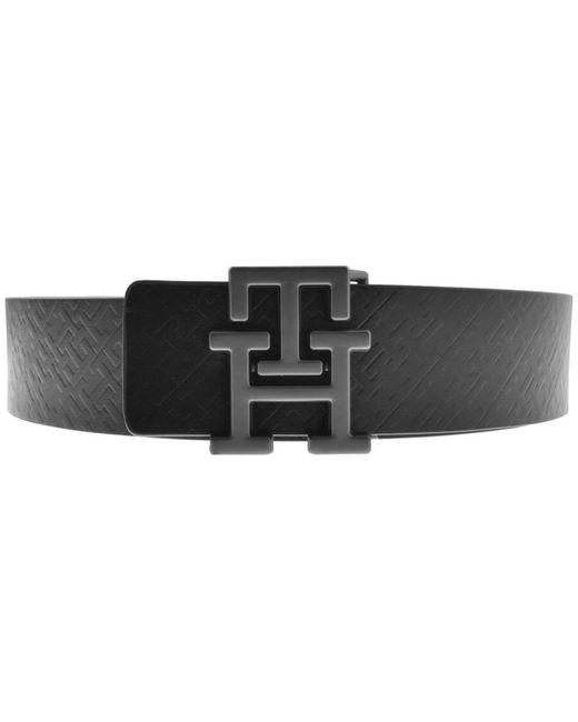 Tommy Hilfiger Black Reversible Plaque Belt for men