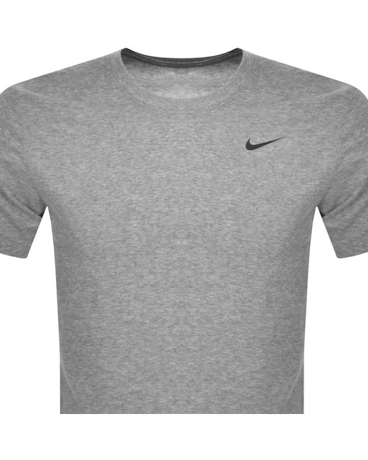 Nike Gray Training Dri Fit Logo T Shirt for men