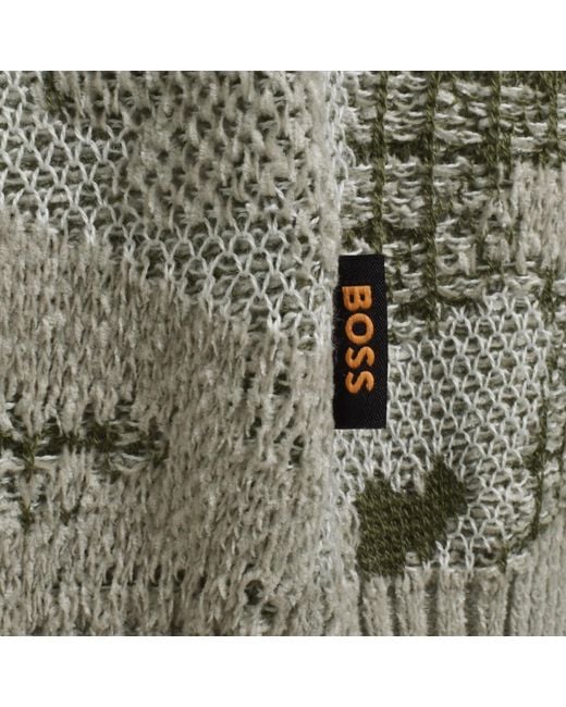 Boss Gray Boss Afloralo Knit Jumper for men