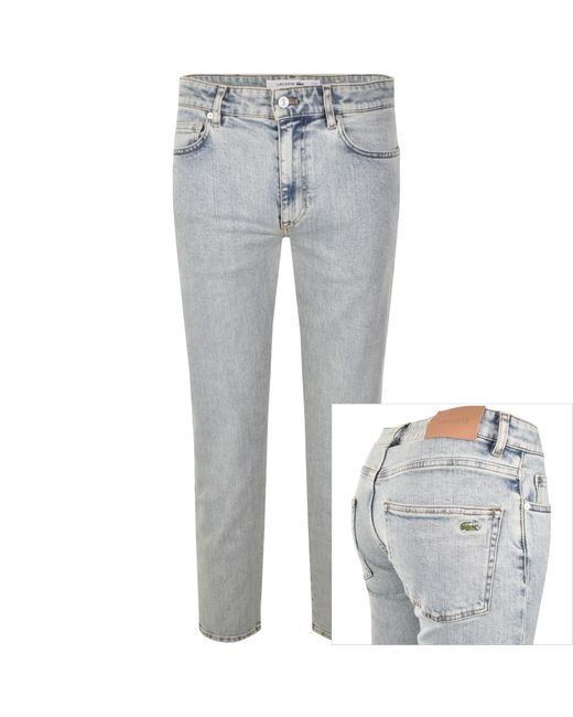 Lacoste Gray Slim Fit Light Wash Jeans for men