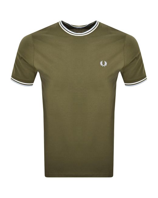 Fred Perry Green Twin Tipped T Shirt for men