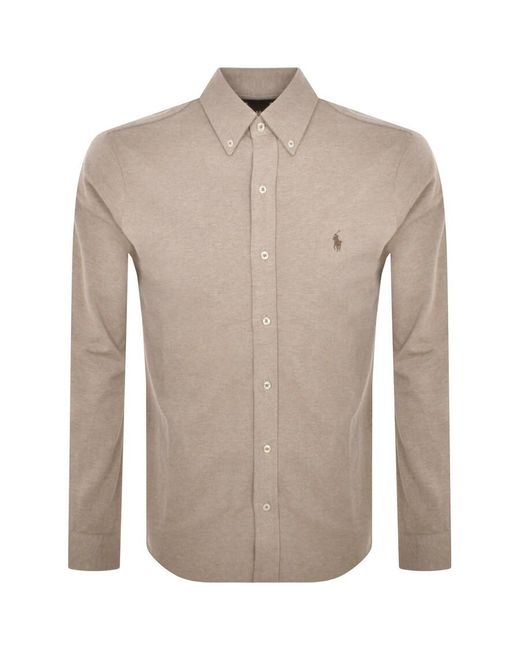 Ralph Lauren Natural Long Sleeve Shirt for men