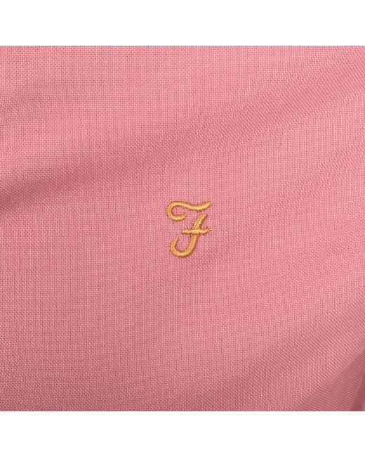 Farah Pink Farah Brewer Long Sleeve Shirt for men