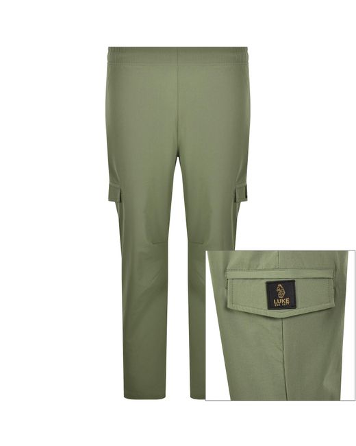 Luke 1977 Green Semantic Woven Trousers for men