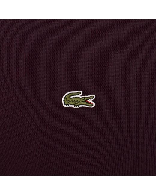 Lacoste Red Quarter Zip Sweatshirt for men
