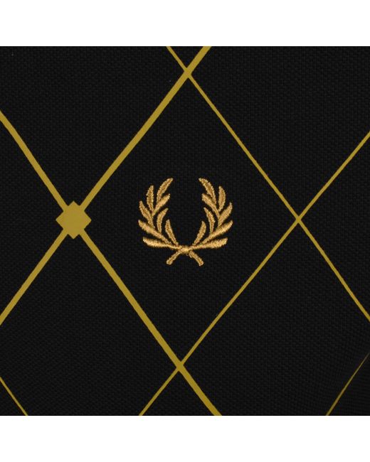 Fred Perry Black Argyle Print Polo for men
