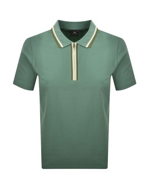 Paul Smith Green Tipped Polo T Shirt for men